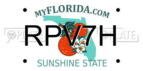 RPV7H Florida License Plate