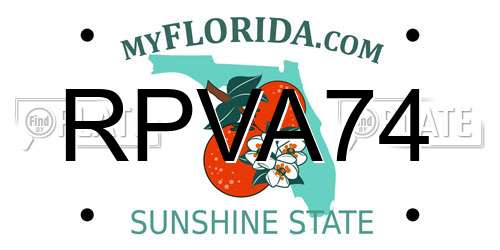 RPVA74 Florida License Plate