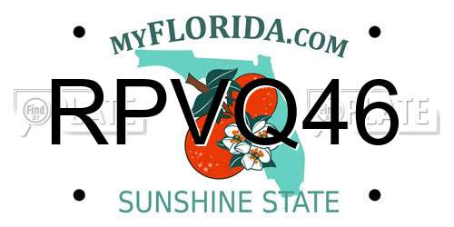 RPVQ46 Florida License Plate