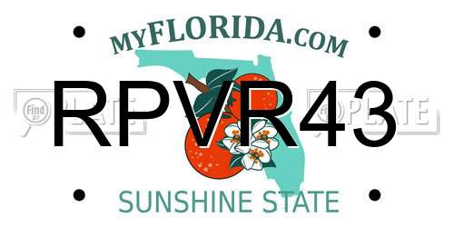 RPVR43 Florida License Plate