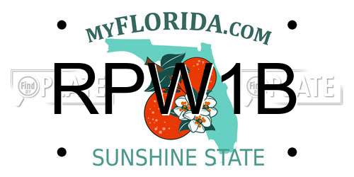 RPW1B Florida License Plate