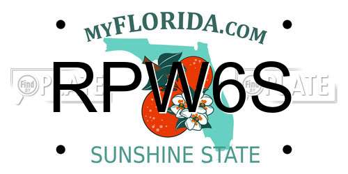 RPW6S Florida License Plate