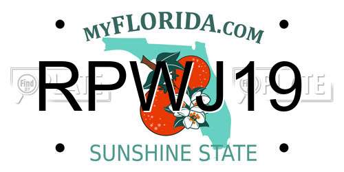 RPWJ19 Florida License Plate
