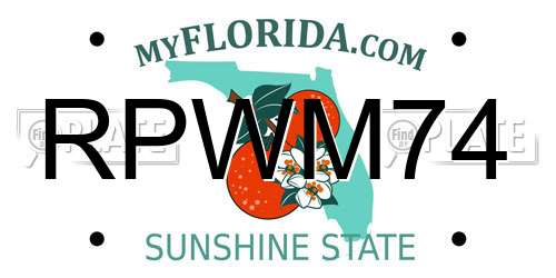 RPWM74 Florida License Plate