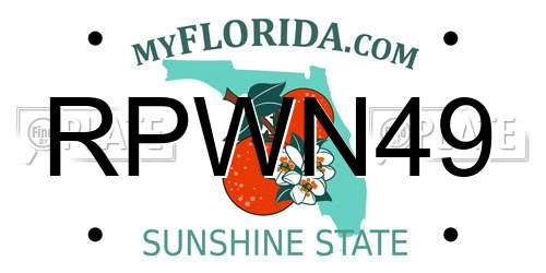 RPWN49 Florida License Plate