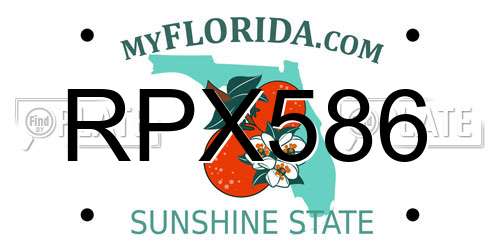 RPX586 Florida License Plate