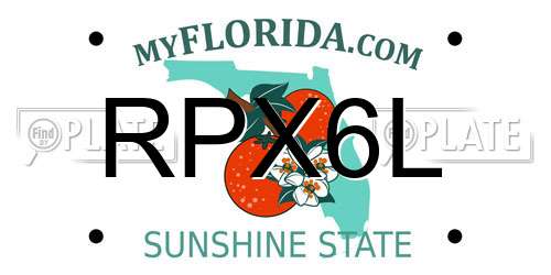 RPX6L Florida License Plate