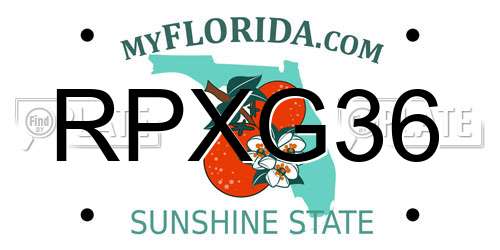 RPXG36 Florida License Plate