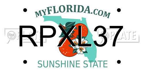 RPXL37 Florida License Plate