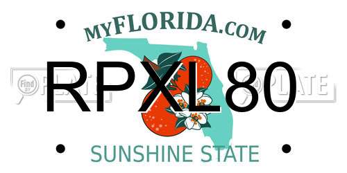 RPXL80 Florida License Plate