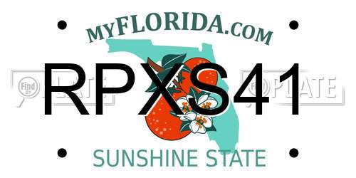 RPXS41 Florida License Plate