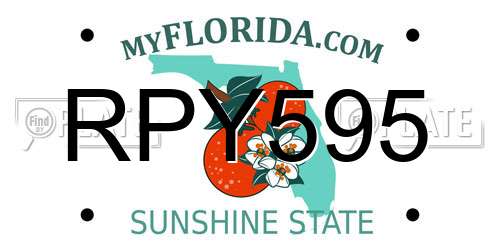 RPY595 Florida License Plate