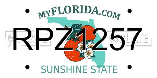 RPZ1257 Florida License Plate