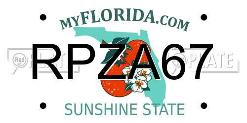 RPZA67 Florida License Plate