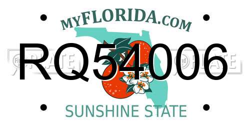 RQ54006 Florida License Plate
