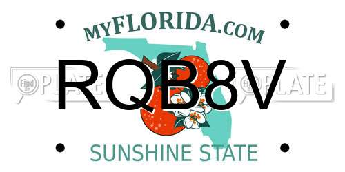 RQB8V Florida License Plate