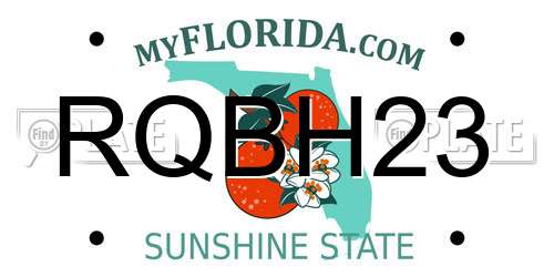 RQBH23 Florida License Plate