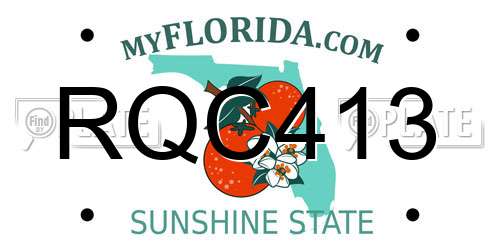 RQC413 Florida License Plate