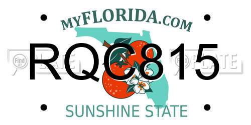 RQC815 Florida License Plate