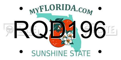 RQD196 Florida License Plate