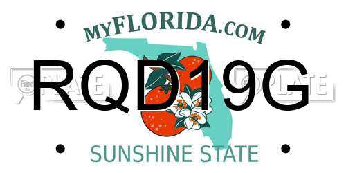 RQD19G Florida License Plate