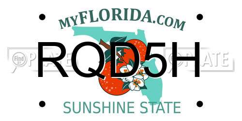 RQD5H Florida License Plate
