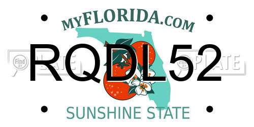 RQDL52 Florida License Plate