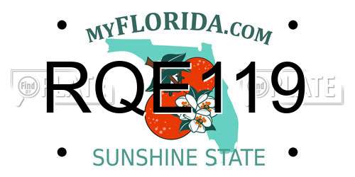 RQE119 Florida License Plate