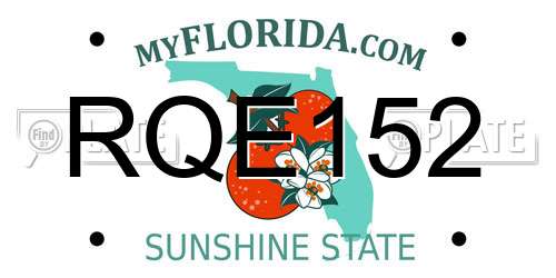 RQE152 Florida License Plate