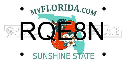 RQE8N Florida License Plate