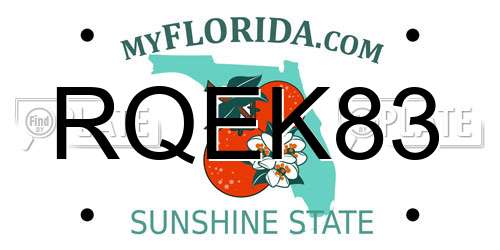 RQEK83 Florida License Plate
