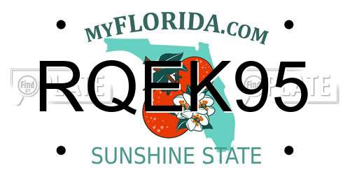 RQEK95 Florida License Plate