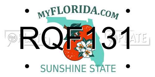 RQF131 Florida License Plate