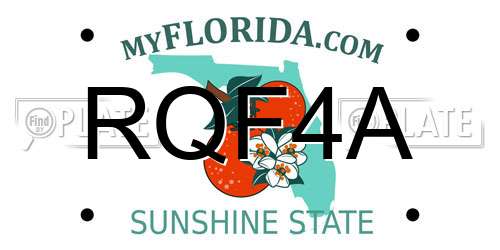 RQF4A Florida License Plate