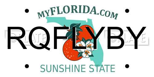 RQFLYBY Florida License Plate