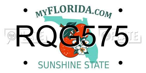 RQG575 Florida License Plate