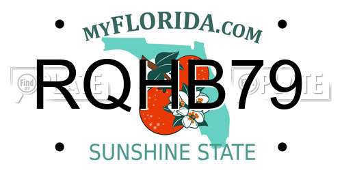 RQHB79 Florida License Plate