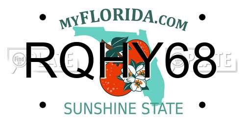 RQHY68 Florida License Plate