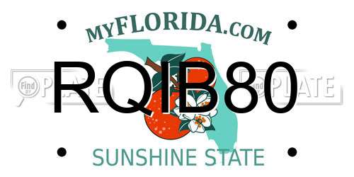 RQIB80 Florida License Plate