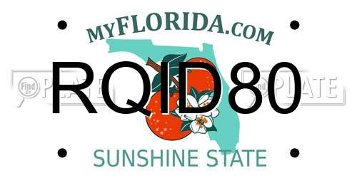 RQID80 Florida License Plate