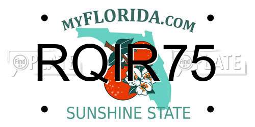 RQIR75 Florida License Plate