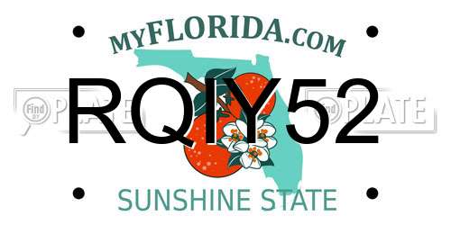 RQIY52 Florida License Plate