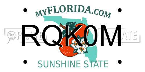 RQK0M Florida License Plate