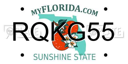 RQKG55 Florida License Plate