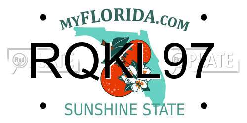 RQKL97 Florida License Plate
