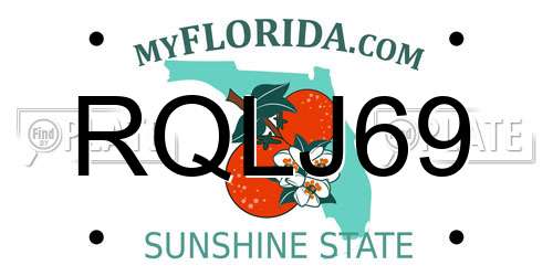 RQLJ69 Florida License Plate