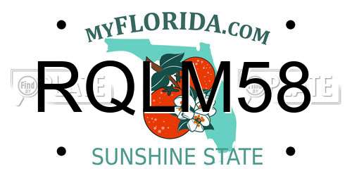 RQLM58 Florida License Plate