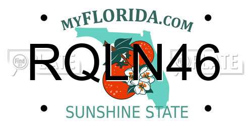 RQLN46 Florida License Plate