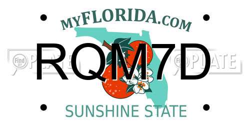 RQM7D Florida License Plate