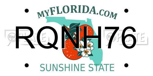 RQNH76 Florida License Plate